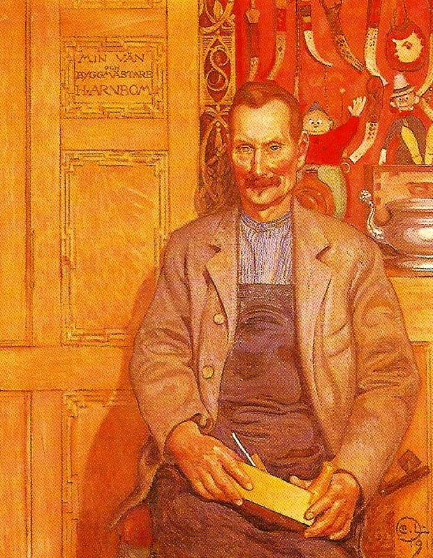 Carl Larsson snickaren oil painting image